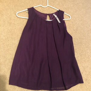 Small Discovery Clothing Gracie Sleeveless Chiffon Purple Blouse